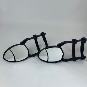 Black Clip-On Dual Towing Mirrors. NWOT. Use on Cars & Trucks.